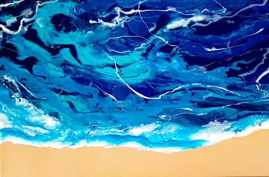 Beach abstract on acrylic